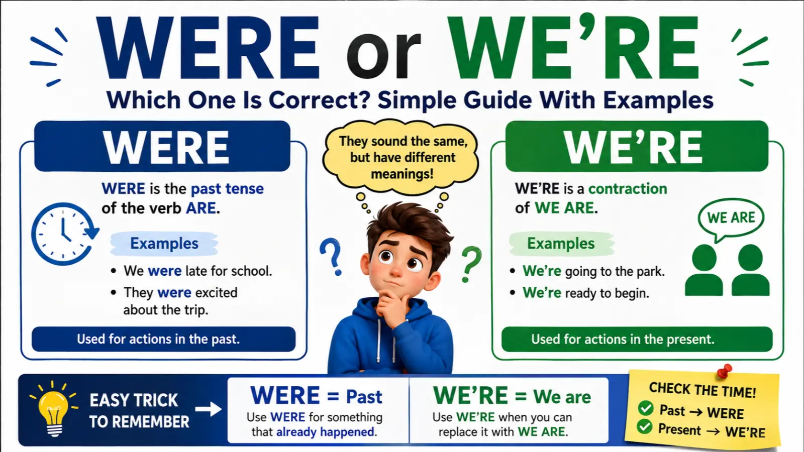 Were or We're