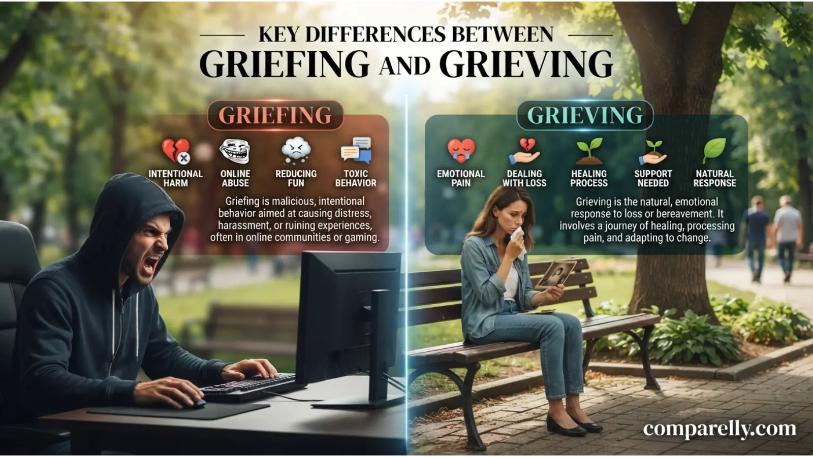 Key Differences Between Griefing and Grieving