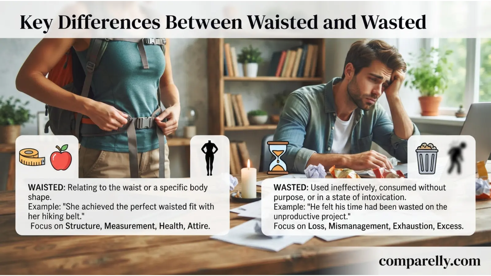Key Differences Between Waisted and Wasted