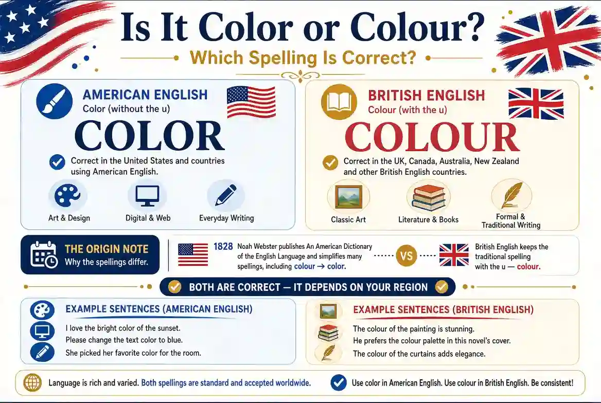 🎨 Is It Color or Colour? Which Spelling Is Correct?